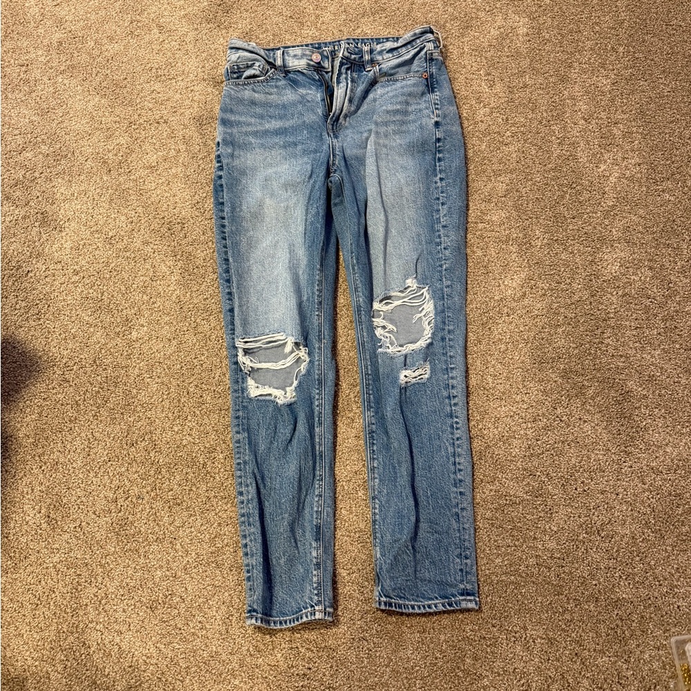 American Eagle Outfitters Blue Distressed Boyfriend Jeans